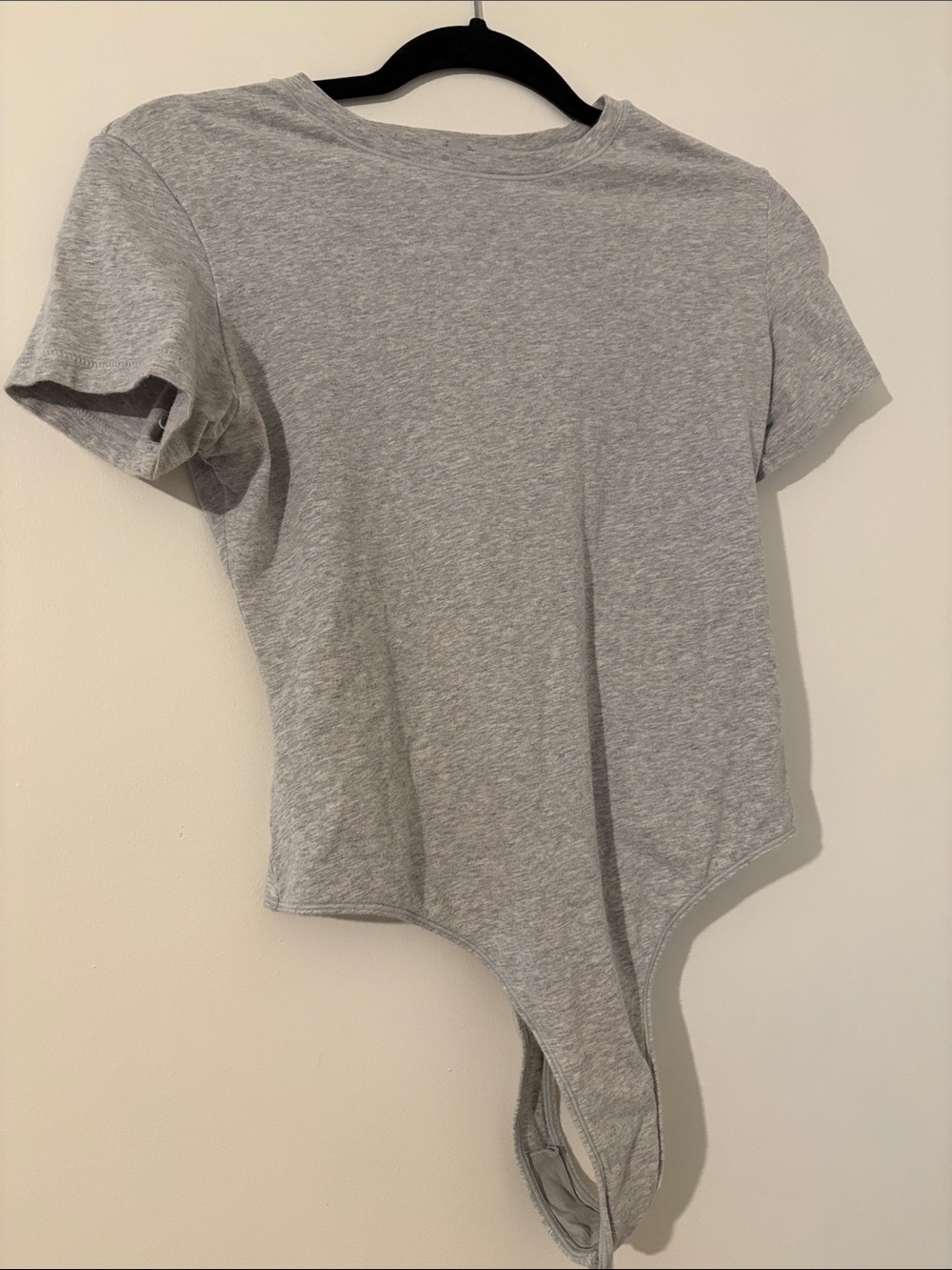 SKIMS Heather Gray Short-Sleeve Crewneck Bodysuit